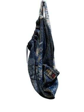 Johnny Was Blue Patterned Drawstring Women’s Boho Whimsical Sling Bag